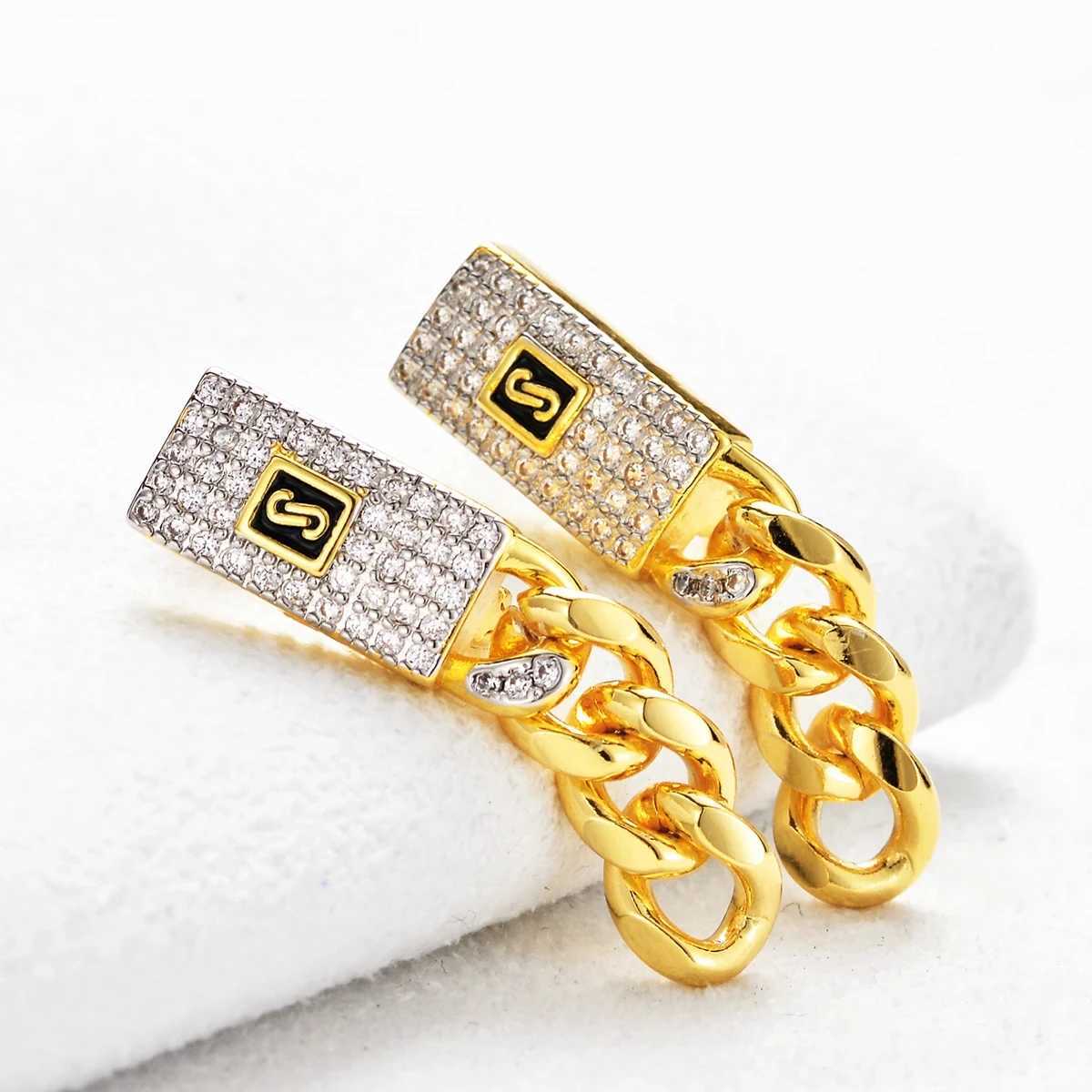 2024 Monaco Cuba Hip Hop Earrings 18K Gold Plated Jewelry Fashion Girl Accessories Beauty Gifts J251013