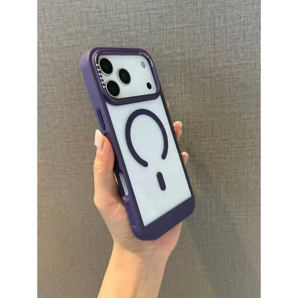 New Luxury Clear For Heat Dissipation Frame Phone Case For iPhone17 16 15 14 13 12 Pro Max Acrylic Protective Back Cover T251015