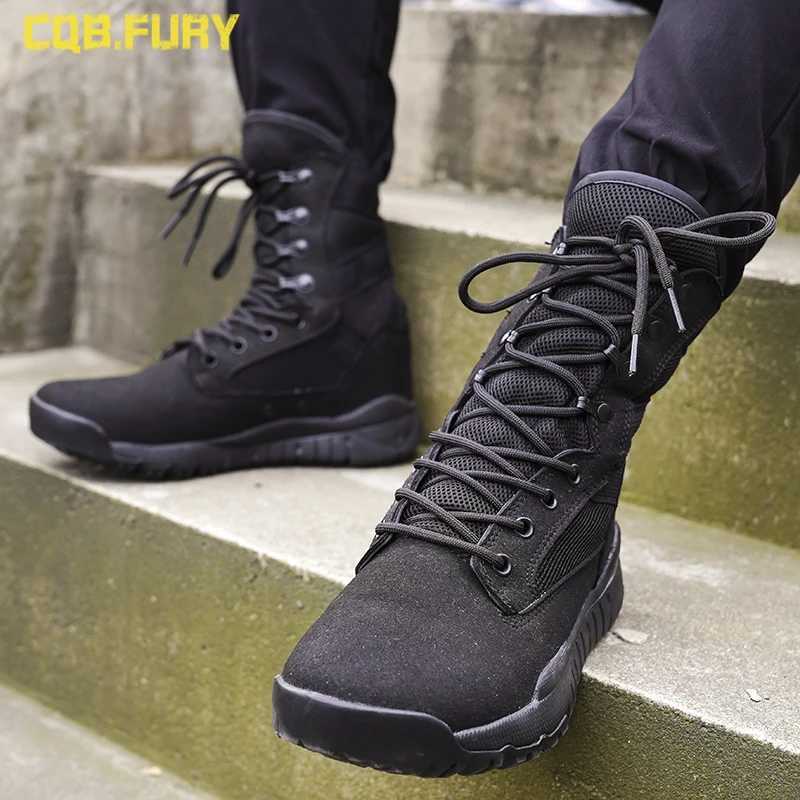 2025 summer mesh breathab 07 ultralight mens high help special forces tactical combat boots Y251015