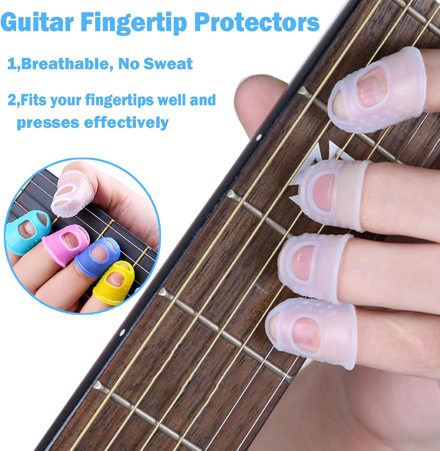 Guitar Silicone Finger Cots,Dab Wax Smoking Finger Cots,Heat Resistant, Scratch Proof, Temperature Proof Finger Protectors for Guitar Playing, And Man