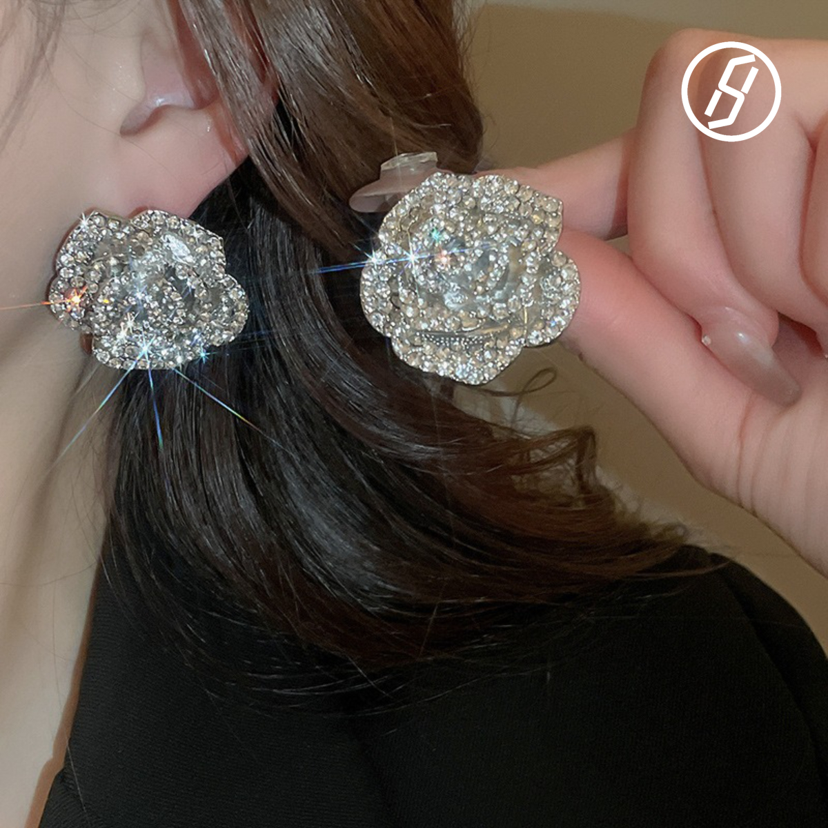 Luxury Diamond Flower Tassel Pin Earrings Camellia Set Wedding Gifts for Women Banquet Original Jewelry Necklace Wholesale Z260313