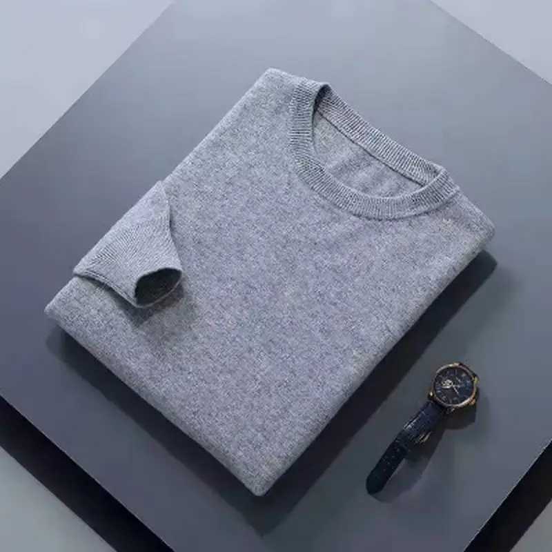 Cashmere Cotton Blended Pullover Men Sweater 2024 Autumn Winter Classic Round Neck Allmatch Jumper Pull Homme Knitted Sweaters J251015