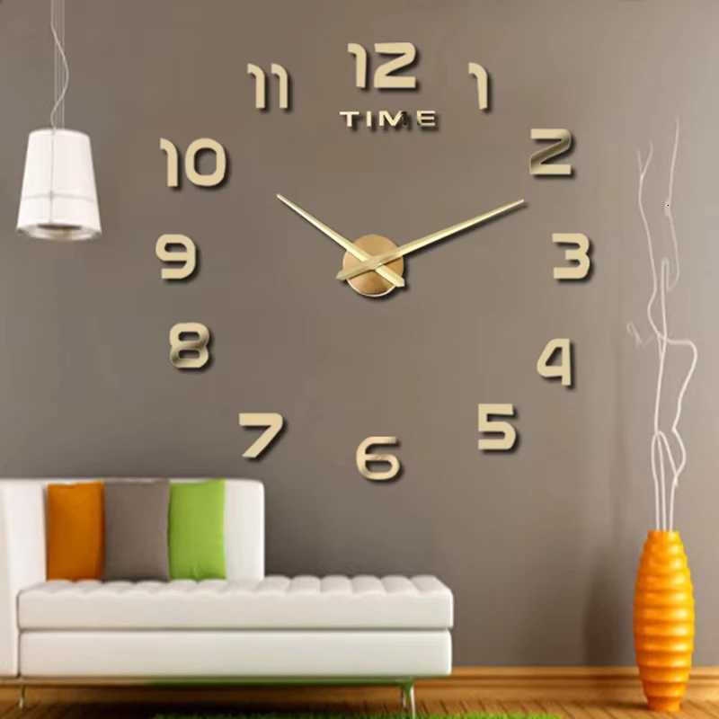 Fashion Modern Design Large Wall Clock 3D DIY Quartz Clocks Watches Acrylic Mirror Stickers Living Room Home Decor Horloge C251015