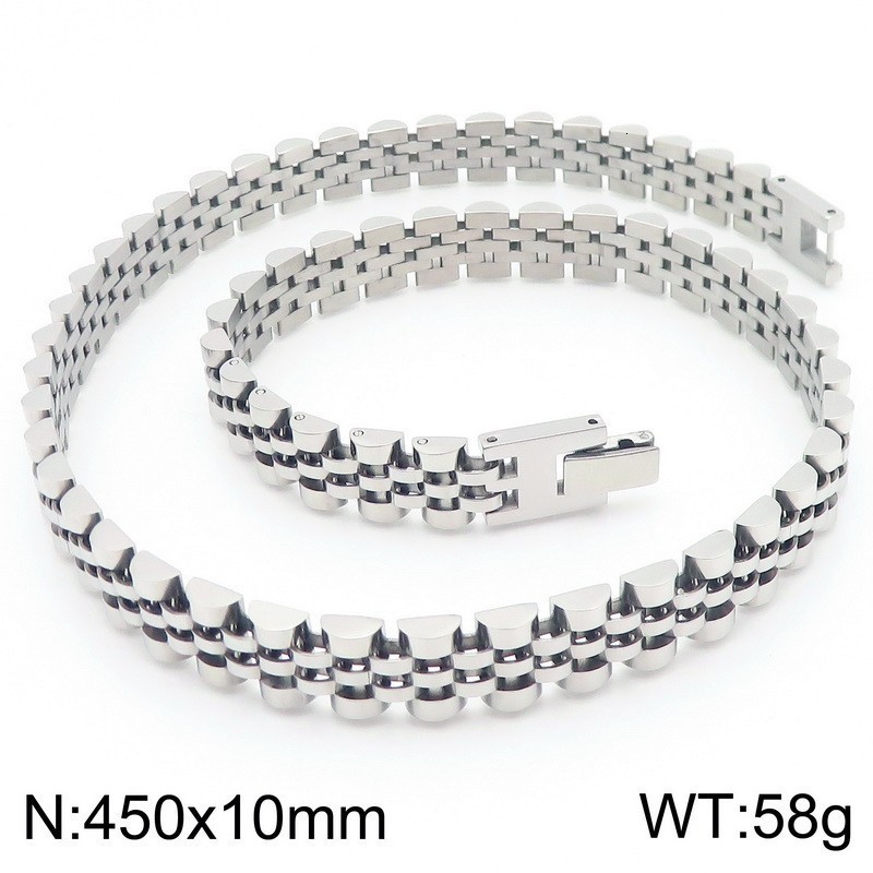 5060CM 10MM Watch Strap Chain Style Necklace For Men Women Gold Color Stainless Steel Choker Necklaces Jewellery Accessories 240313