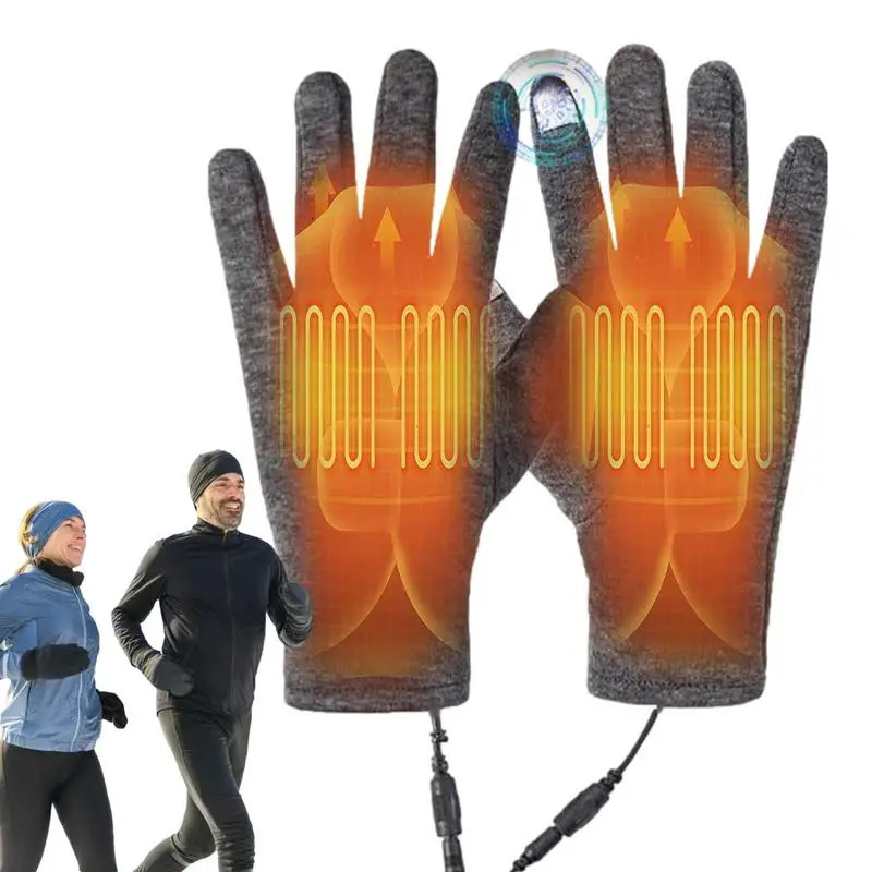 Winter Warm USB Charge Electric Liner Heated Gloves Outdoor Riding Skiing Motorcycling Gloves Cycling Accessories Hand Warmer 251009