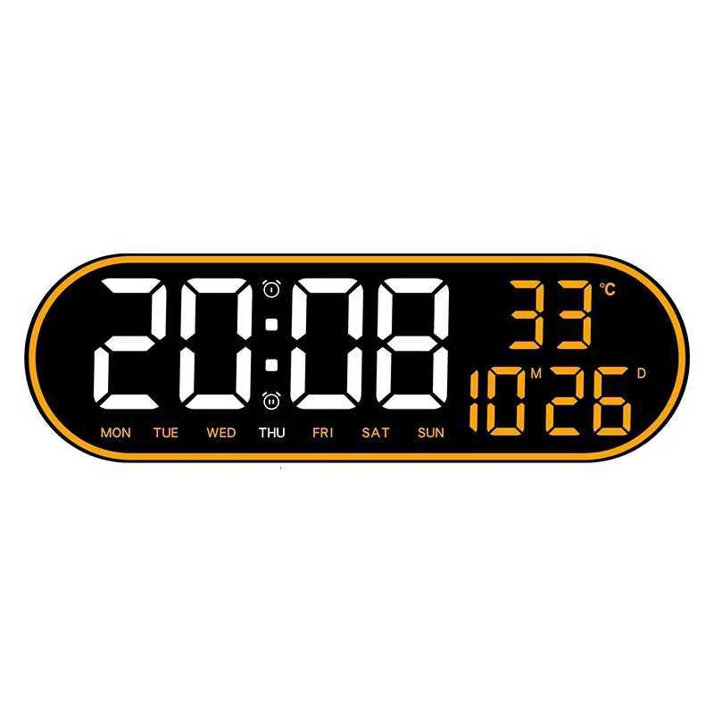 LED Digital Wall Clock Remote Control Electronic Mute Clock with Temperature Date Week Display 15inch Timing Function Clock C251015