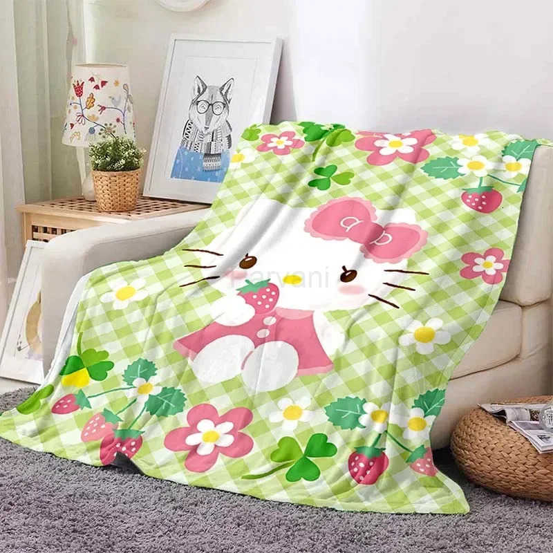 Sanrio Sanrio Hello Kitty Custom Blanket Fluffy Throw Children Adults Warm Soft Quilt Sofa Plush Bedspread Throw Blanket for Sofa Bed H251108