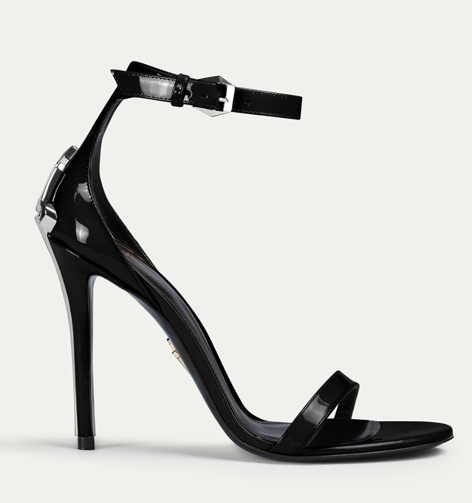 New 2026Luxury Women Cesare Paciotti Sandals Shoes Dagger Heels Silver Metal Stiletto Heel Lady Pumps Black Nude Party Dress Walking EU35-43 Original 