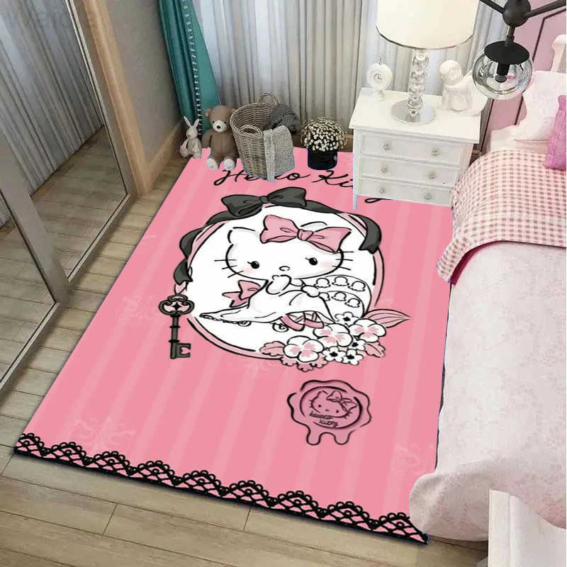 Sanrio Hello Kitty Painting Area Rug Carpet for Home Living Room Childrens Bedroom Sofa Nonslip Kids Doormat Decor Mat Gift L251016