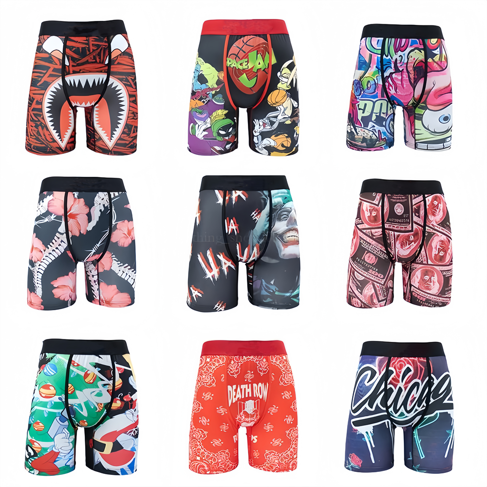 high quality Mens Designer Boxer Underwear Beach Shorts Sexy Underpa Printed Soft Cartoon Print Comfortable Fashion Underpants Branded Male Short Boxer Size S-Xxl