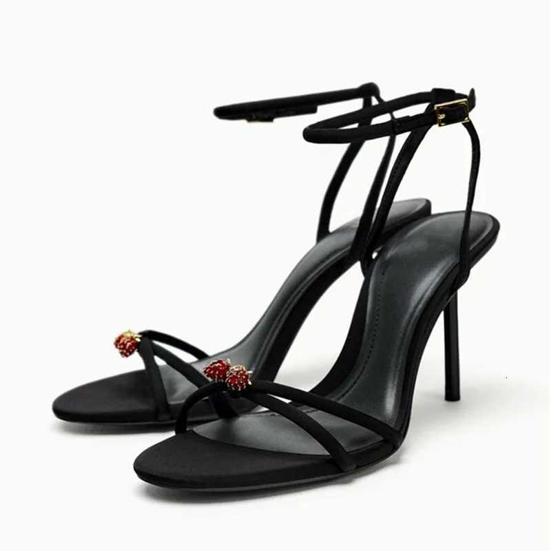 Elegant Cross Straps 10cm Thin High Heels Women Sexy Open Toe Heeled Sandals Luxury String Bead Decoration Party Dress Shoes Z251015