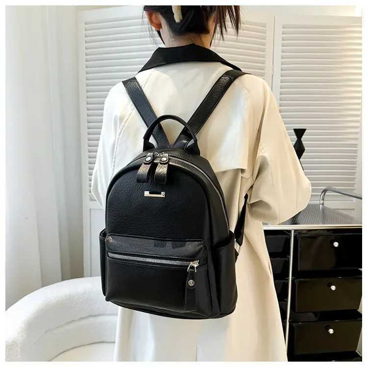 Fashion Versatile Womens Small Backpack PU Soft Leather Work Commuting Travel Backpack Stylish Casual Daypack School BagT251016