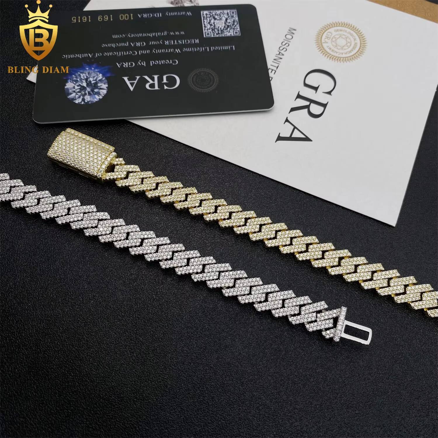 10mm Hip Hop Miami Jewelry 925 Sterling Silver Vvs Moissanite Cuban Link Chain Bracelet Necklace Promotions and Discounts