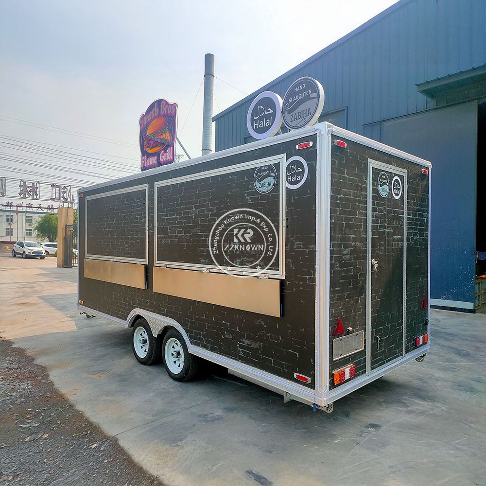Custom Street Food Trailer Mobile Kitchen Pizza Concession Bar Food Trailer Tacos Truck Restaurant Coffee Kiosk BBQ Food Truck For Sale