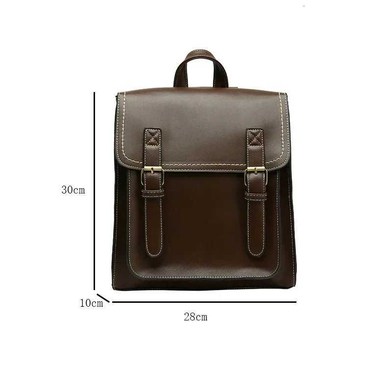 Vintage Backpack Female Pu Leather Bag Womens Backpack Fashion School Bag for Girls High Quality Leisure Shoulder Bag Sac A DosT251016