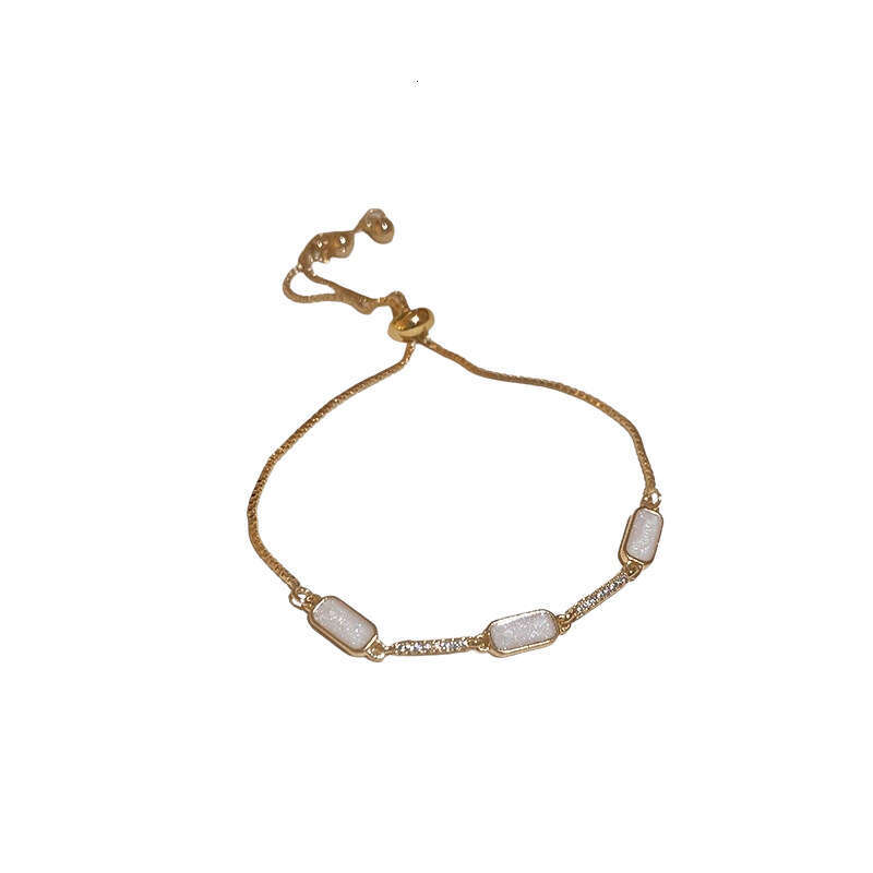 Oil Drop Rectangular One-word Simple Fashion Light Adjustable Bracelet Elegant High-end Commuting Jewelry for Women ddmypluto