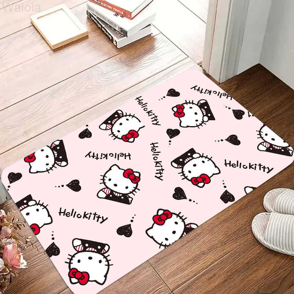 Sanrio Cute Cartoon Hello Kitty Floor Mat Doormats Home Carpet Foot Mat Bathroom Absorbent Mats AntiSlip Mats Home Decor Supplies L251016