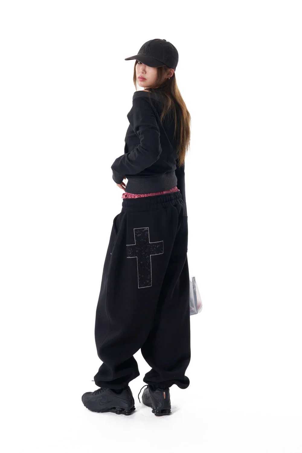 New Streetwear Y2K Sports Pants Womens Retro Casual Punk Hip Hop Harajuku Design High Waist Loose Stretch Pants Outdoor Pants J251203