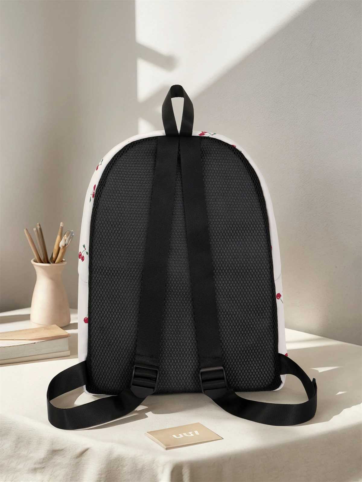 Cherry patterned backpack 2025 new model casual travel backpack lightweight and simple casual travel backpackT251016