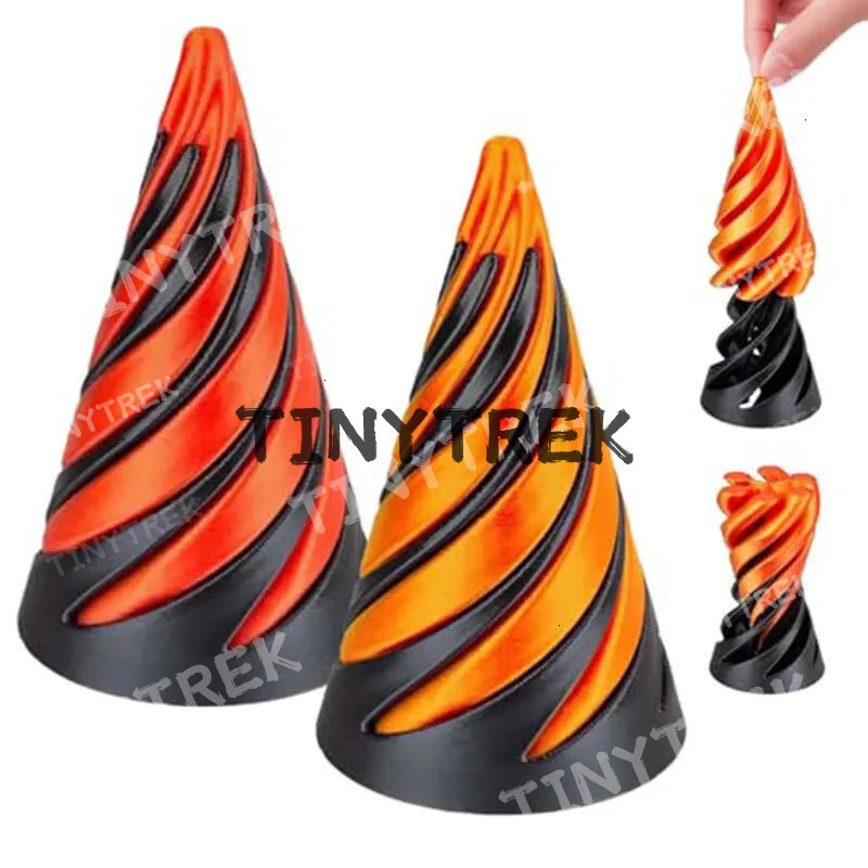 3D Printed Spiral Cone Impossible Passthrough Dwe76 Sculpture Pass Through Pyramid Fidget Toy Stress Relief Screw Toys
