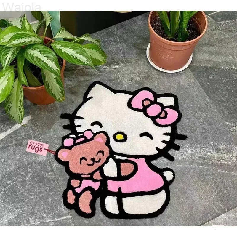 Sanrio Hot Cute Hello Kitty Carpet Absorbent And Dirt Resistant The Bathroom Bedroom And Bedside Plush NonSlip Mat High Quality L251016