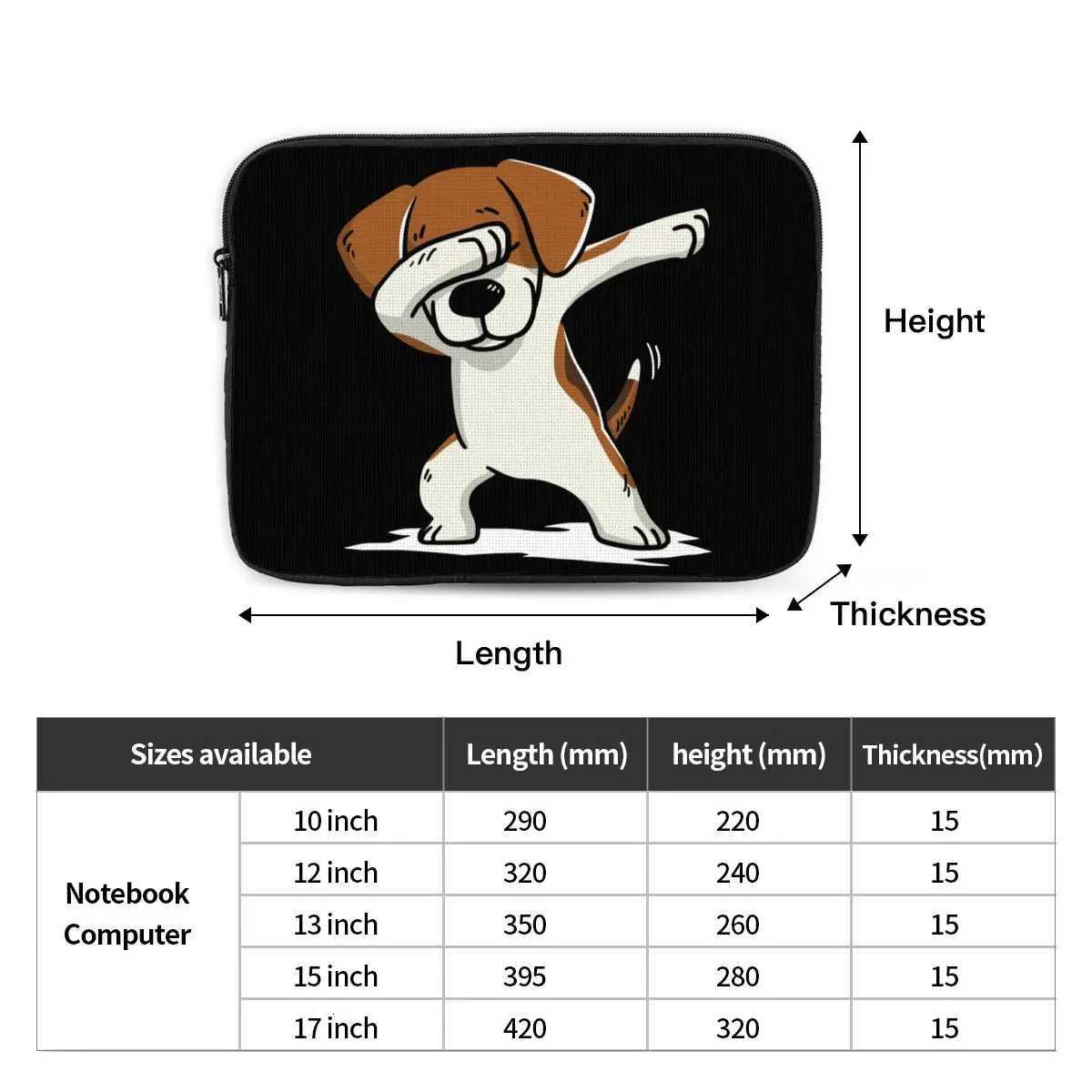 Dabbing Beagle Funny Beagle Dog Laptop Bag Case 10 12 13 15 17 Inch Notebook Bag Sleeve Tablet Shockproof Case BagW251015