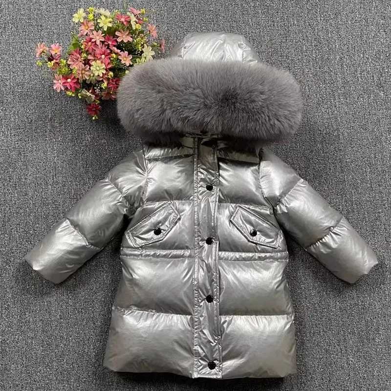 Winter New Hooded Down Coat For Girl Real Fur Collar Thicker Warm Outerwear Teenage Boys Kids Down Jackets Snowsuit A4766T251016