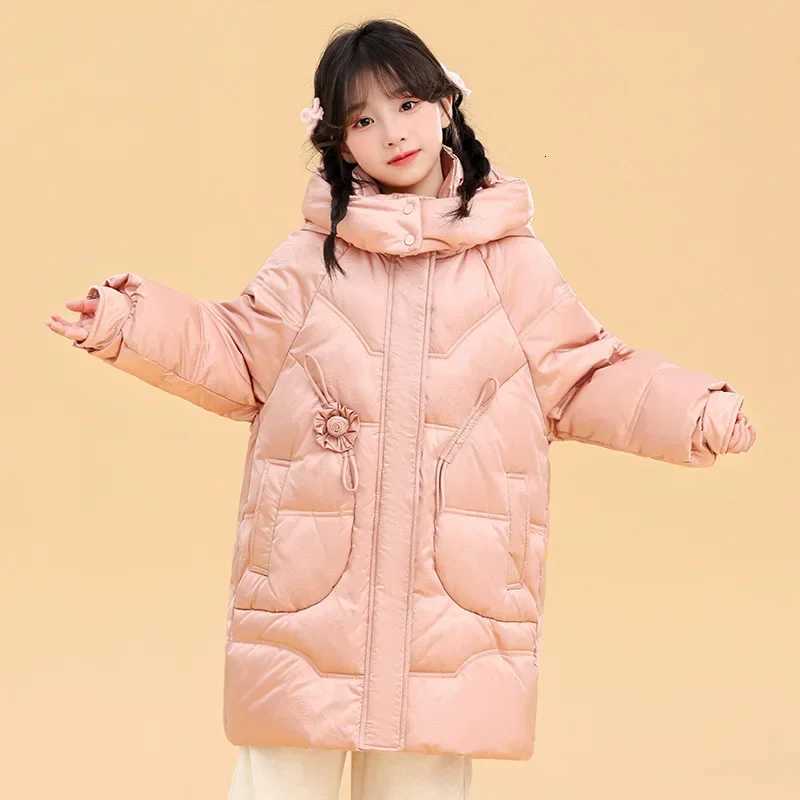 Children Girls Down Jacket New Winter Hooded Coat Fashion Kids Korean Outerwear Teenagers Thick Warm Parkas 9 11 12 13 14 YearsT251016