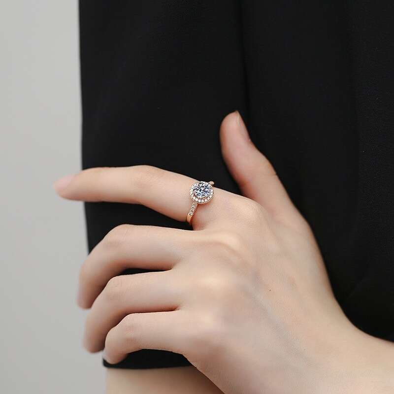 Live Hot Sale One Princess Round Bag Ring for Women Champagne gold Light Luxury Fashionable Elegant Jewelry ddmypluto