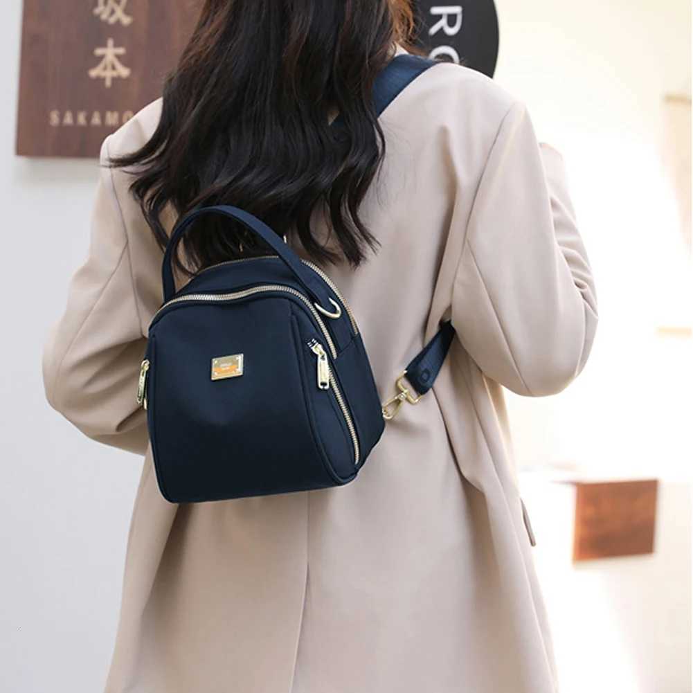 Mini Ladies Backpack Nylon Handbags Purse Women Shoulder Crossbody Bags Casual Pure Color Female Messenger Bags TopHandle BagsT251016