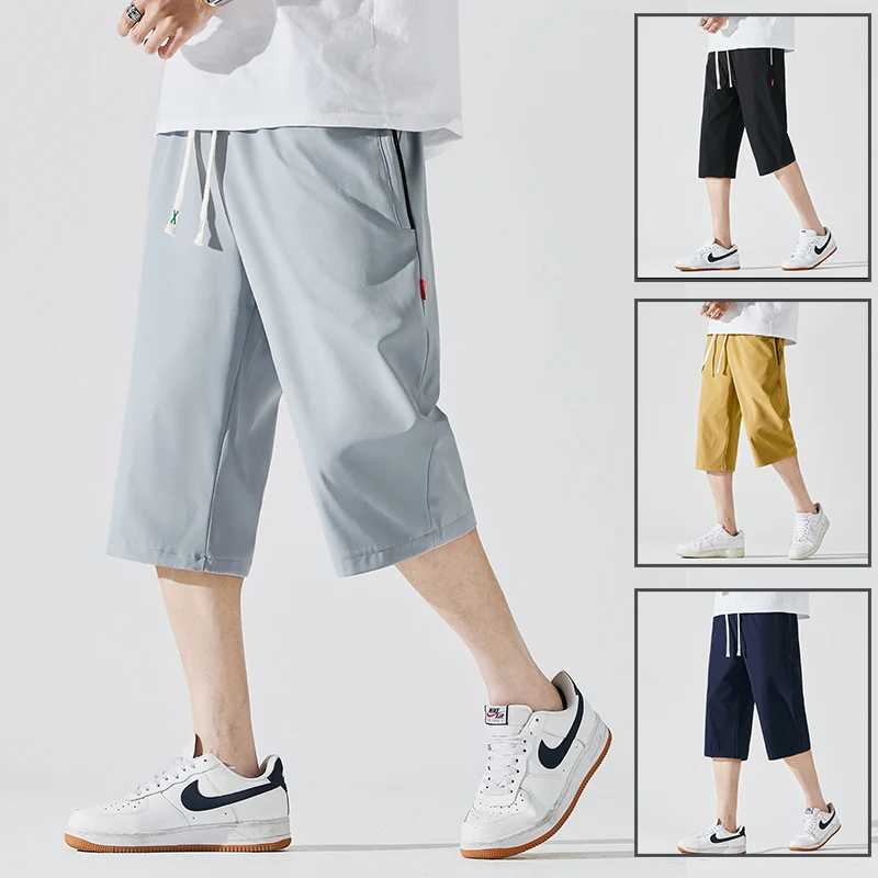 Elegant Fashion Harajuku Slim Fit Ropa Hombre Loose Casual Shorts Solid All Match Sports Shorts Thin Style Pockets Capri Pants J251016