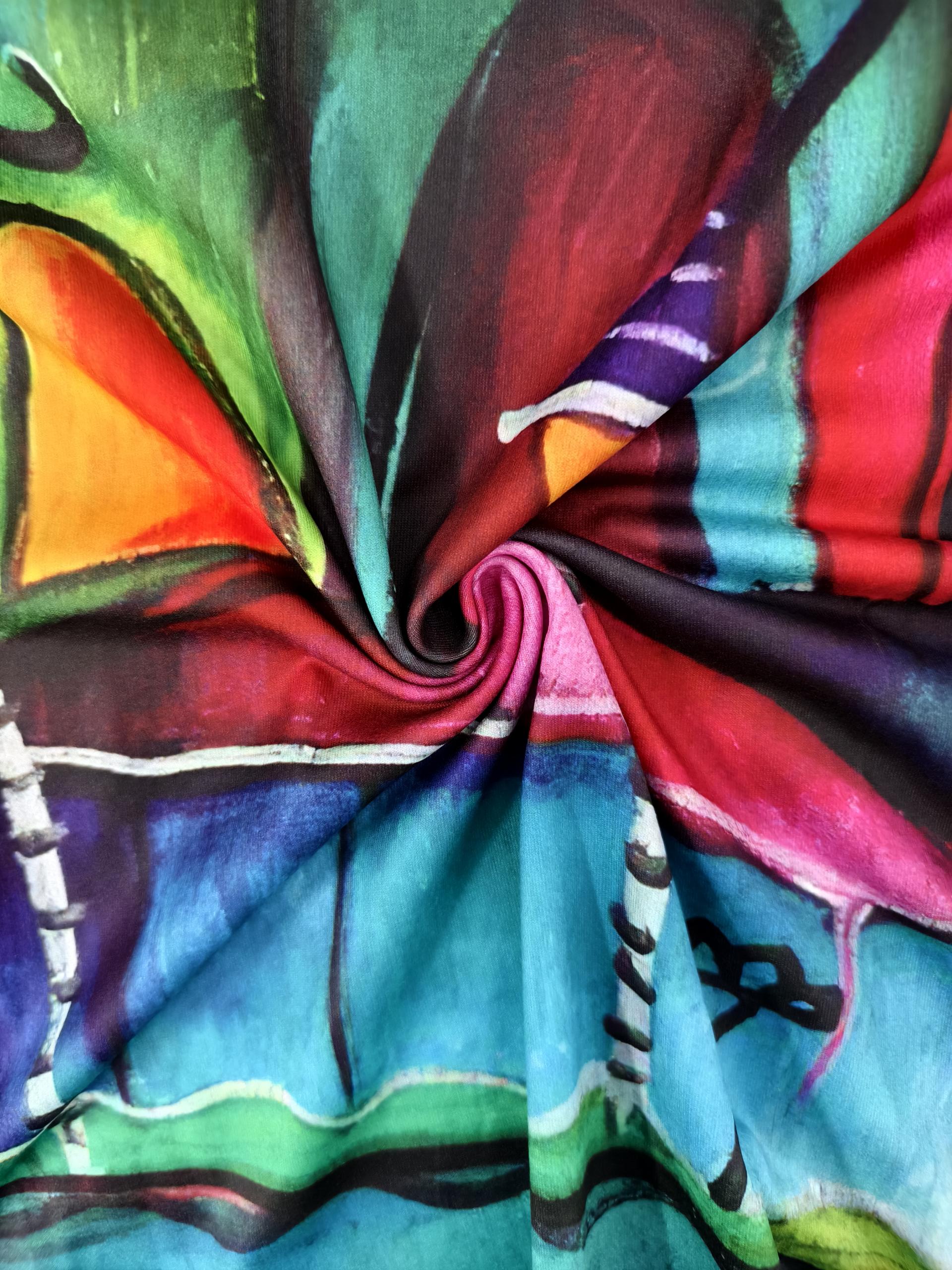 Women's Plus Size Comic Printed Casual Loungewear Short-Sleeve T-Shirt - Spring Summer Vacation Milk Silk Top-YL25203