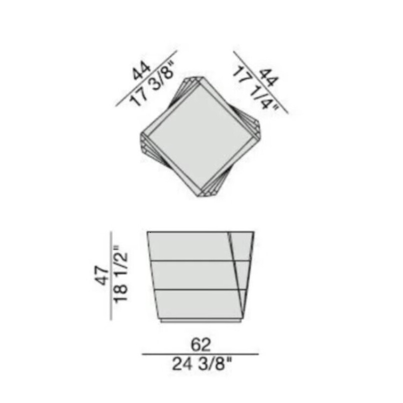 Irregular Rotating Storage Cabinet, Solid Black Walnut Drawer Chest, Unique Geometric Nightstand for Bedroom