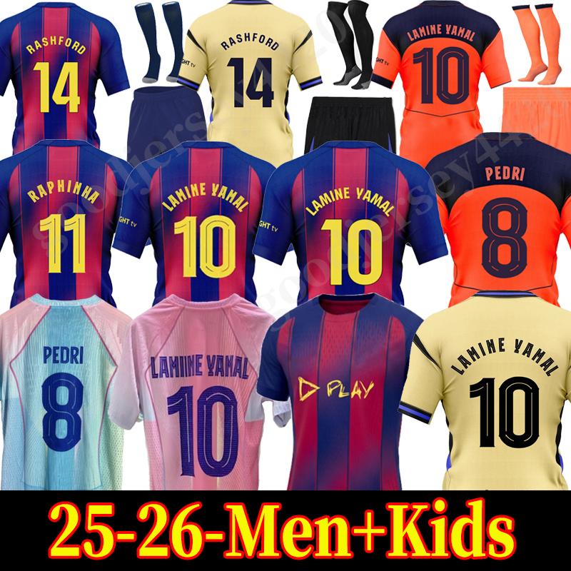 25 26 barcalonas jersey LAMINE YAMAL soccer jerseys shirt Rashford LEWANDOWSKI PEDRI RAPHINHA GAVI football kids kit maillot de foot camiseta futbol barcelone kits