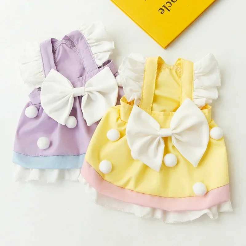 Fashion Dog Clothes Summer Pet Dog Princess Dress Cute Bow Puppy Skirt Cat Flying Sleeve Dress Dogs Apparel Pet Product SuppliesW251016