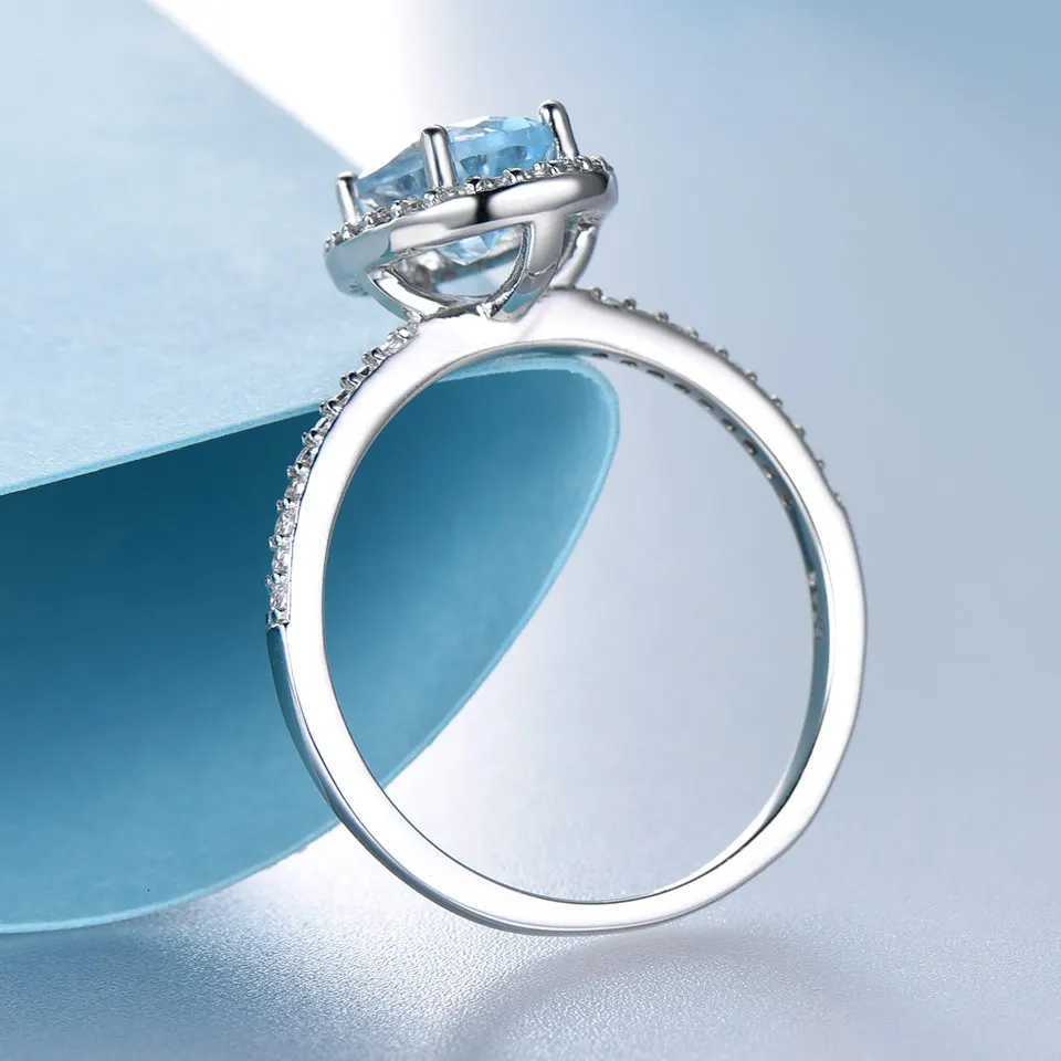 Nano Sky Blue Topaz Gemstone Rings 925 Sterling Silver Ring Oval Rantic Gift Luxury Engagement Jewelry High quality gold designer diamond ring designe - view 5