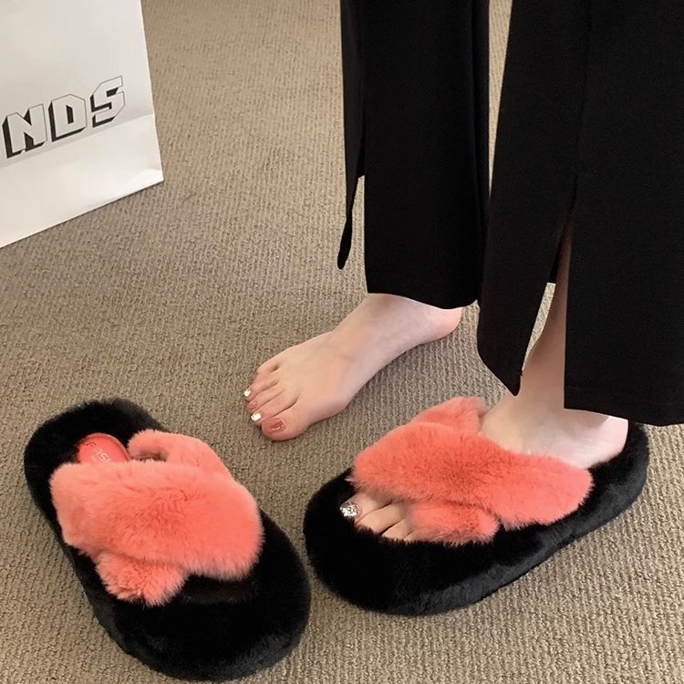 Free shipping Designer slippers Autumn and winter thick soled outdoor classic fashionable plush slippers for womens