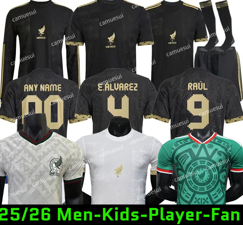25 26 Mexico Gold Cup Soccer Jerseys 2025 2026 CHICHARITO GIMENEZ H.LOZANO HOME AWAY Football Shirt Mexique E. ALVAREZ A.VEGA RAUL Men Kids Kit uniform