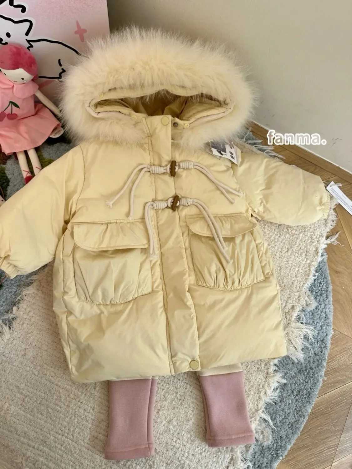 2025 New Baby Girls Winter Coat Thick Cotton Solid Color Hooded Padded Jacket Fashionable UltraWarm Outerwear for 26YT251016
