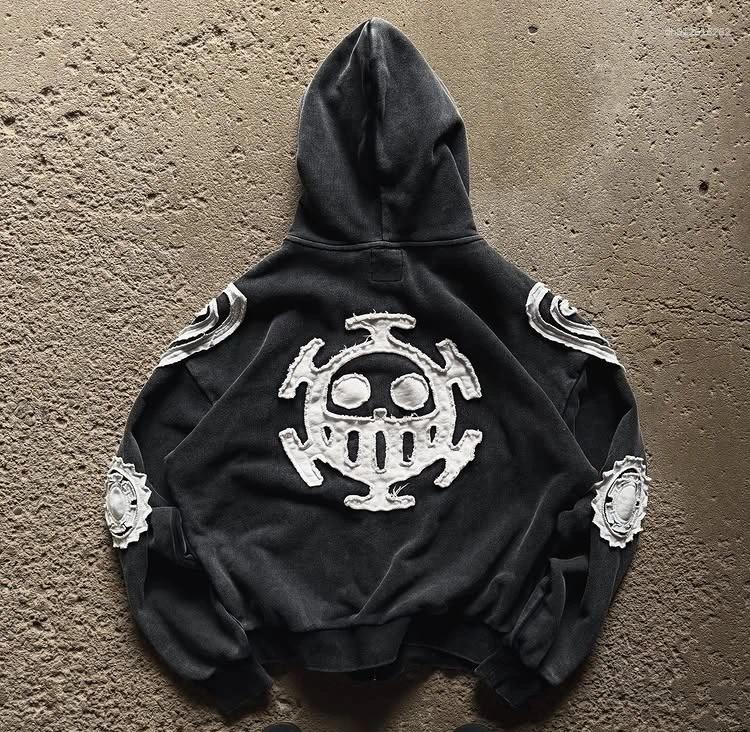 Men's Hoodies Streetwear Red Pullover Hoodie Mens Womens Harajuku Cartoon Graphic Oversized Sweatshirt Gothic Fashion Clothing