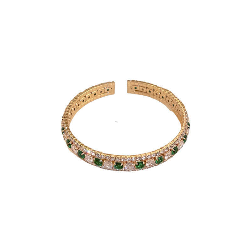 Emerald Square Geometric Inlaid Zircon Open Light Personality Ins Bracelet High-end Elegant Jewelry ddmypluto