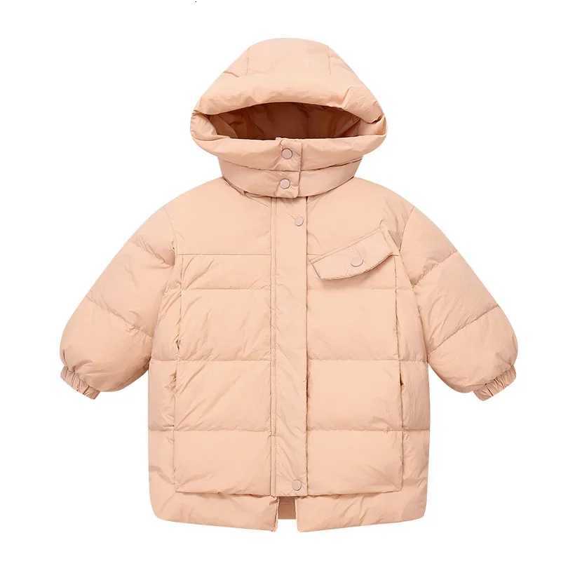 New Winter Childrens Girls Down Jacket Baby Girl Thickened Warm Hooded Mid Length Outerwear 310 Years Kids Down CoatT251016