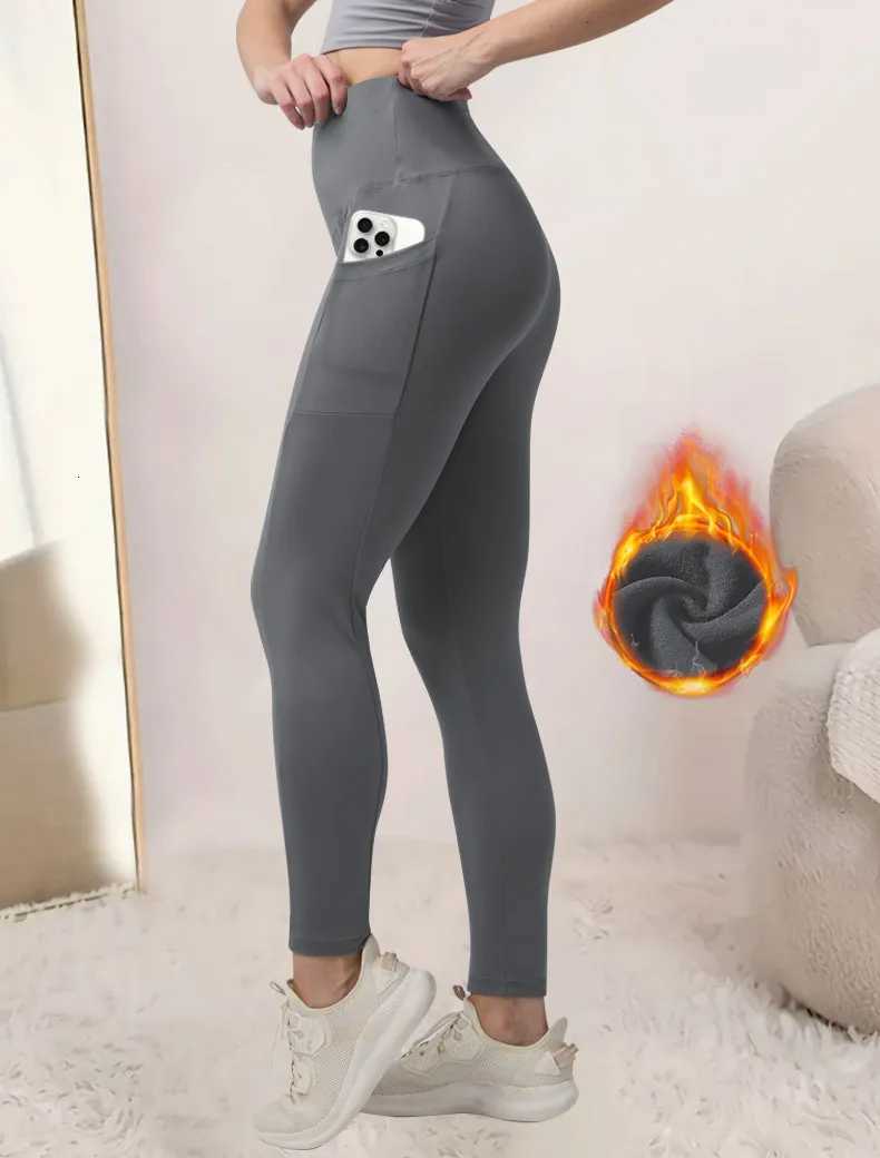 2025 New Winter Warm Fleece Leggings Women Pocket High Waist Fitness Yoga Legging Seamless Sport Tight Butter Lift Ankle PantsT251016