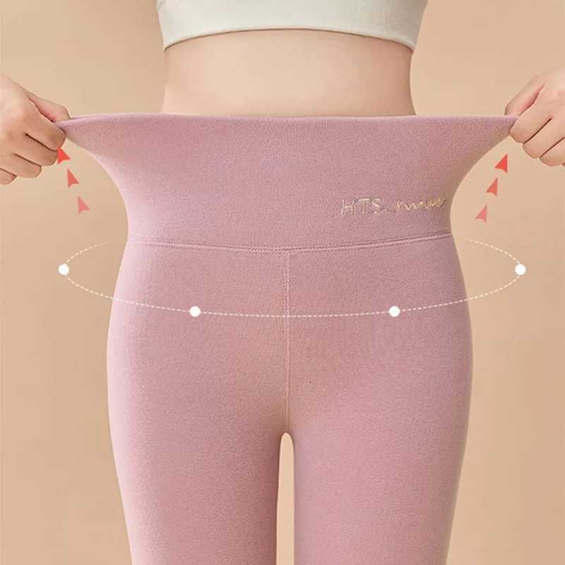 High Waist Thickened Trousers Women Fashion Letter Print Fleece Lined Warm Leggings Woman Winter High Spandex Soft Leggings LadyT251016