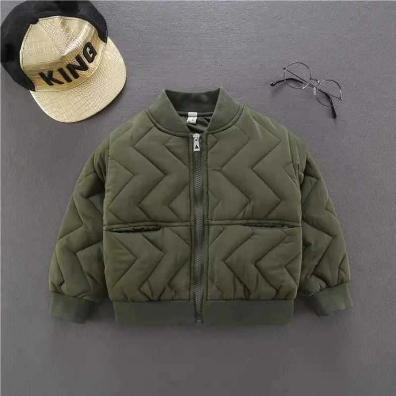 Children Solid Color Midlength Quilted Jackets Winter Boys and Girls Loose Thicken Warm Half High Collar Cottonpadded CoatsT251016