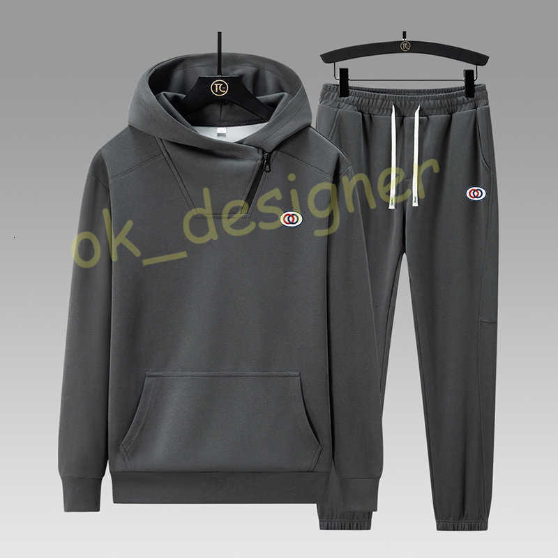 Designer Men's Tracksuits Cotton Hooded Sports Suit Men 2025 Autumn New Trendy Knitted Pullover Sweatshirt Sweatpants Casual Two-piece Set for men