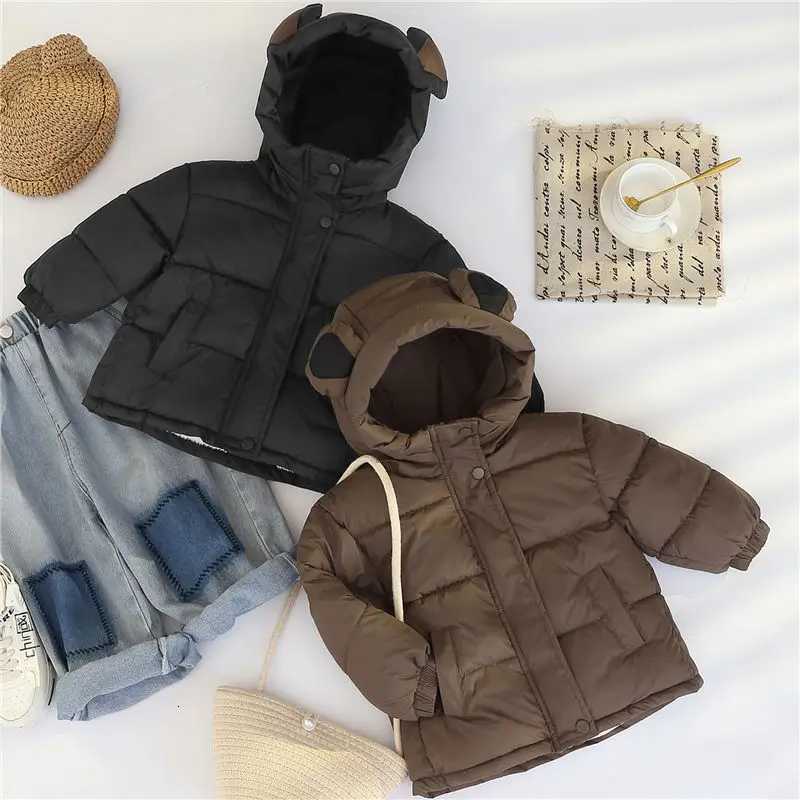 Winter Coats Girls Kids Winter Jacket Boys Hooded Solid Toddler Outwear Windproof Warm Little Girs Jacket D48T251016