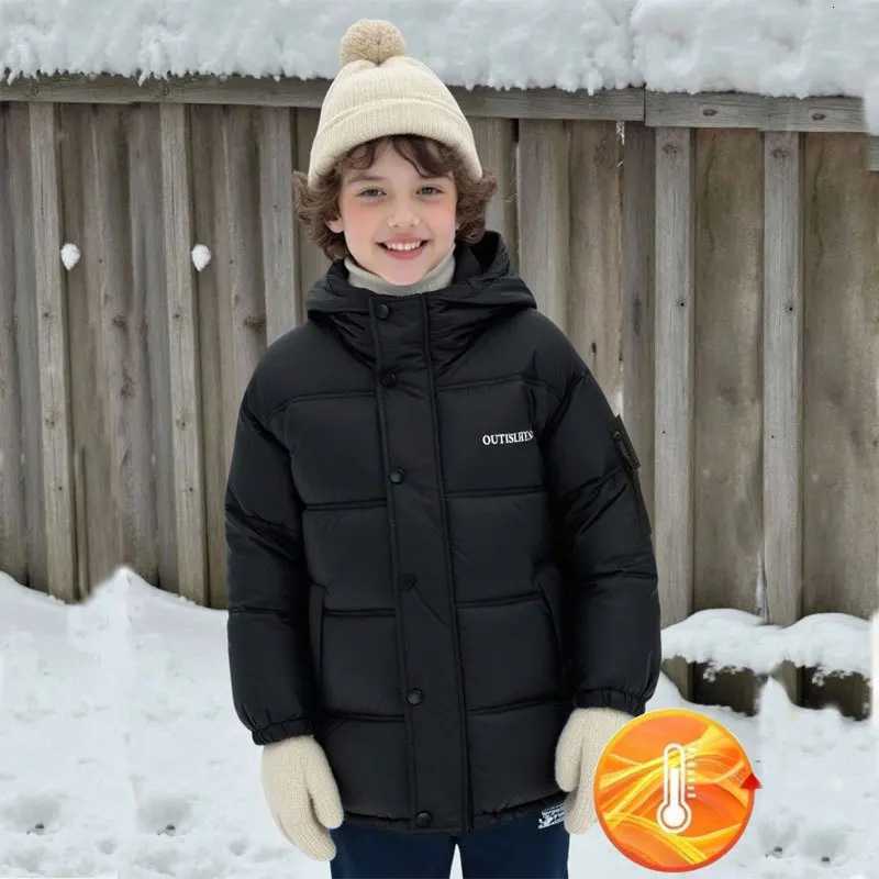 Big Boys Winter Hooded CottonPadded Jacket 2025 New Kids Windproof 15 Cotton Blend Outdoor Snowsuit Teen Casual Hooded ParkaT251016