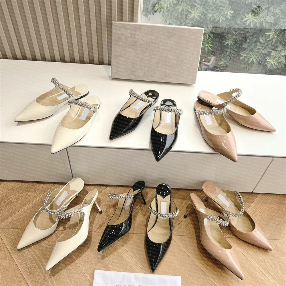 23S Italy Design Women Saeda Sandals Shoes With Crystal Chain Stiletto Heel Party Wedding Lady Gladiator Sandalias lady wedding party dress pump EU35-42 Original Box