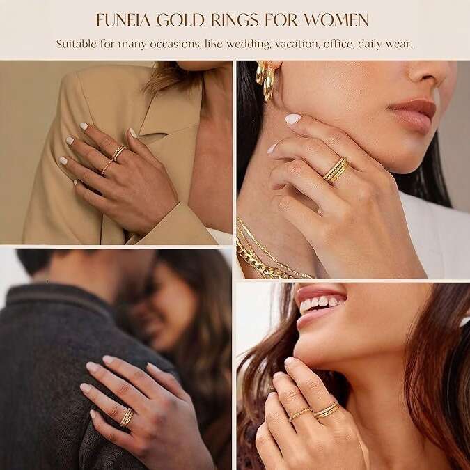 Three-Piece Stacking Rings for Women, Copper Plated with Real Gold, Micro-Paved Zircon Tail Rings, High-End Jewelry ddmypluto